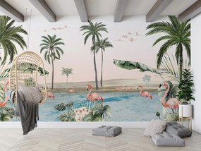 Flamingo Oasis Ταπετσαρια Τοιχου Ροζ Επιθυμητη Διασταση