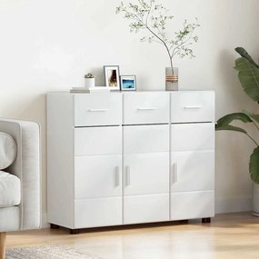 vidaXL Πλαϊνό γραφείο FLORIN 88,5 x 30,5 x 73 εκ Υψηλής γυαλάδας λευκό