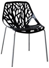 Καρέκλα Linea Black ΕΜ120,2W 54x51x81cm Σετ 6τμχ Metal, Polypropylene