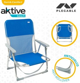 πτυσσόμενη καρέκλα Aktive Gomera Μπλε 44 x 72 x 35 cm (4 Μονάδες)