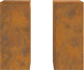 vidaXL Βάση φυτών 2 pcs Σκ rusty 24 x 24 x 55 εκ.
