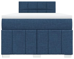 Κρεβάτι Boxspring με Στρώμα Μπλε 120x190 εκ. Υφασμάτινο - Μπλε