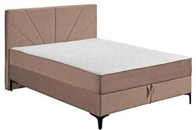 Επενδυμένο Κρεβάτι Due Sun με Aποθηκευτικό χώρο Ανοιχτό Καφέ Διπλό 160x200 εκ. 165x209x115 εκ.