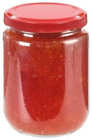 Βάζα Μαρμελάδας 48 τεμ. 230 ml Γυάλινα με Κόκκινα Καπάκια - Κόκκινο