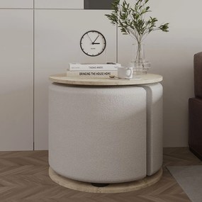 Σετ Βοηθητικών Τραπεζιών Τραβερτίνη REUBO 43x43x47
