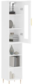 vidaXL Ντουλάπι Λευκό 34,5 x 34 x 180 εκ. από Επεξεργασμένο Ξύλο