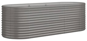 vidaXL Ζαρντινιέρα Γκρι 224x80x68 εκ. Ατσάλι με Ηλεκτρ. Βαφή Πούδρας