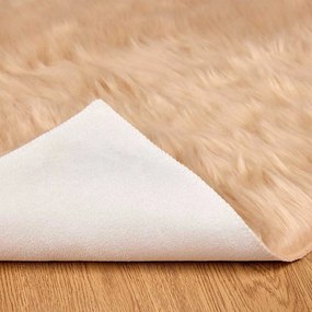 vidaXL Χαλί από τεχνητό πρόβειο δέρμα TAFALLA Μπεζ 240 x 240 cm