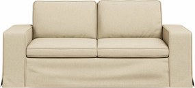 vidaXL Καναπές 140cm Κρεμ Μέταλλο