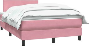 vidaXL Κρεβάτι Boxspring με Στρώμα Ροζ 120x210 εκ. Βελούδινο