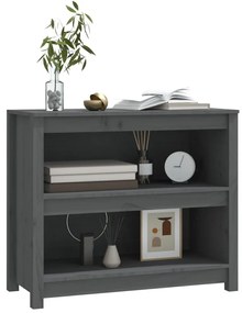 vidaXL Βιβλιοθήκη Γκρι 80 x 35 x 68 εκ. από Μασίφ Ξύλο Πεύκου