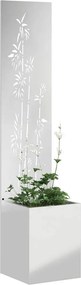 vidaXL Οθόνη Ιδιωτικότητας Κήπου Floral Ασημί 32 x 150 εκ