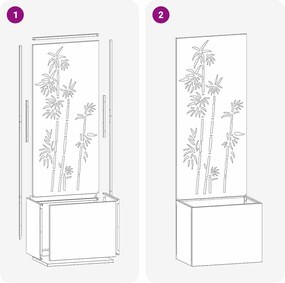 vidaXL Οθόνη Ιδιωτικότητας Κήπου Floral Ασημί 50 x 150 cm