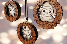 Σετ των 3 Intra απο ξύλο plywood 3mm-4mm πάχος -  διακοσμητικών χριστουγεννιάτικων δέντρων Δίασταση 3x2 cm INTRAFABR-109182965