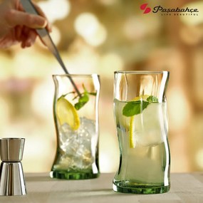 AMORF LONG DRINK 440CC H: 15 D: 7CM MADE OF RECYCLED GLASS P/840 GB4.OB24 | Συσκευασία 4 τμχ