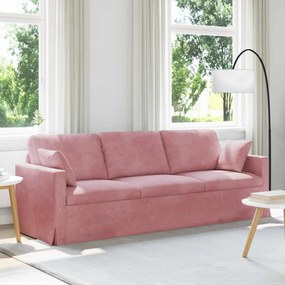 vidaXL Καναπές Ροζ 228 x 78 x 80 εκ Βελούδο
