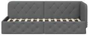 vidaXL Κρεβάτι Γωνίας με κεφαλάρι Σκούρο Γκρι 80 x 200 cm ύφασμα