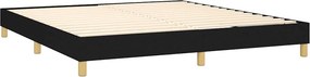 vidaXL Κρεβάτι Boxspring με Στρώμα &amp; LED Μαύρο 180x200 εκ. Υφασμάτινο