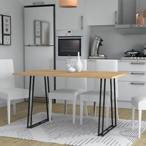 Τραπέζι Gable Megapap χρώμα φυσικό οξιάς - ανθρακί 140x80x76εκ.