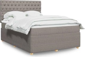 vidaXL Κρεβάτι Boxspring με Στρώμα Taupe 140x190 εκ. Υφασμάτινο