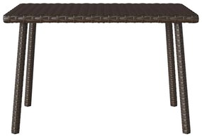 vidaXL Κήπος Τραπέζι καφέ ορθογώνιο καφέ 60x40x37 cm Poly Rattan