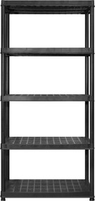 vidaXL Ραφιέρα Αποθήκευσης 5 Επιπέδων Μαύρη 183x45,7x185 εκ. Πλαστική