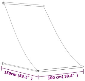 Τέντα Συρόμενη Ανθρακί 100 x 150 εκ. από Ύφασμα και Ατσάλι - Ανθρακί