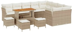 vidaXL Σετ Καναπέ Κήπου 13 pcs Μπεζ συνθετικό ρατάν