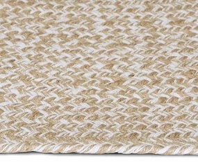 vidaXL Χαλιά χώρου Φυσικό και Λευκό 240 x 240 cm Γιούτα