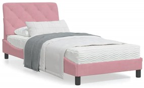 Πλαίσιο Κρεβατιού με LED Ροζ 80x200 εκ. Βελούδινο - Ροζ
