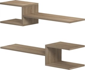 Ραφιέρα τοίχου Sumpa pakoworld 2 τεμ sonoma 65x20x18εκ