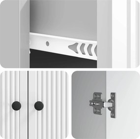 vidaXL Πλαϊνό γραφείο Γυαλιστερό Λευκό 66 x 34,5 x 90 εκ