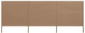 vidaXL Προστατευτικό Αέρα με 3 Πάνελ Χρώμα Taupe 400 x 120 εκ. Ύφασμα
