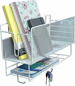 Επιτοίχιος Οργανωτής Γραφείου 36.5x13x25cm με Γάντζους Άσπρο ή Μαύρο
