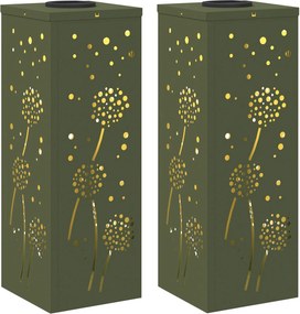 vidaXL Ηλιακό LED Φως Δρόμου 2 pcs Θερμό λευκό 18 x 18 x 50 εκ.