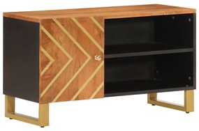 vidaXL Έπιπλο Τηλεόρασης Καφέ/Μαύρο 80x31,5x46 εκ. Μασίφ Ξύλο Μάνγκο