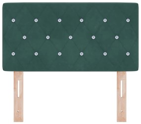 vidaXL Βελούδινο Κεφαλάρι Argyle Σκούρο Πράσινο 80 cm Βελούδο