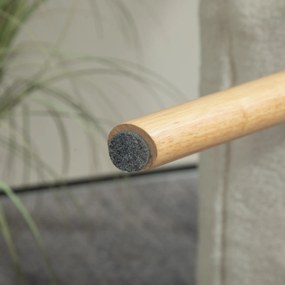 HOMCOM Μοντέρνο Υποπόδιο με κάλυμμα Fleece και ξύλινα πόδια, Επενδεδυμένο, για Σαλόνι, Υπνοδωμάτιο, Διάδρομο, Κρεμ Λευκό