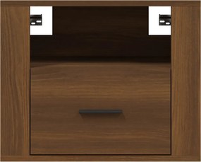 vidaXL Κομοδίνο Επιτοίχιο Καφέ Δρυς 50 x 36 x 40 εκ.