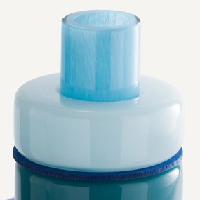 Βάζο με 5 δαχτυλίδια από φυσητό γυαλί, ύψος 32 εκ., Maveo