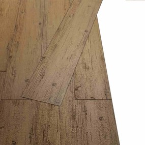 vidaXL Πλάκες Δαπέδου 18 pcs Καρυδιά Καφέ 2,51 m² PVC