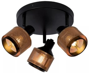Φωτιστικό Οροφής Lucide 77980-13-30 RAFA Μαύρο Ματ (Black Mat)|Οξυντέ (Bronzed)