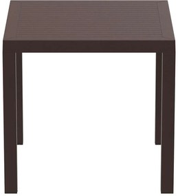 Τραπέζι πολυπροπυλένιου Ares 80x80 Σκ.Καφέ