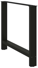 vidaXL Πόδια Τραπεζαρίας 2 τεμ. Μαύρα 90x(72-73) εκ. Ατσάλι