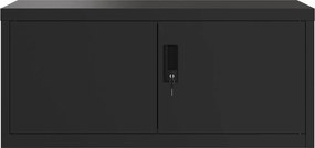 vidaXL Αρχειοθήκη Μαύρη 90 x 40 x 220 εκ. Ατσάλινη
