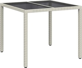 vidaXL Τραπέζι Κήπου Λευκό 90 x 90 x 75 cm συνθετικό ρατάν