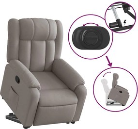 vidaXL Πολυθρόνα Ανακλινόμενη με Ανύψωση Χρώμα Taupe Υφασμάτινη