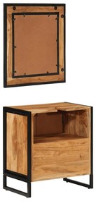 vidaXL Έπιπλα Μπάνιου Σετ 2 Τεμαχίων από Σίδηρο και Μασίφ Ξύλο Ακακίας