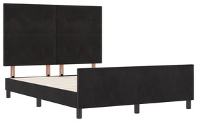 vidaXL Βελουδένιο Κρεβάτι  Μαύρο 160x200 εκ