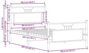 ΠΛΑΙΣΙΟ ΚΡΕΒΑΤΙΟΥ ΚΑΦΕ ΔΡΥΣ 100X200 ΕΚ. ΕΠΕΞΕΡΓΑΣΜΕΝΟ ΞΥΛΟ 4106854